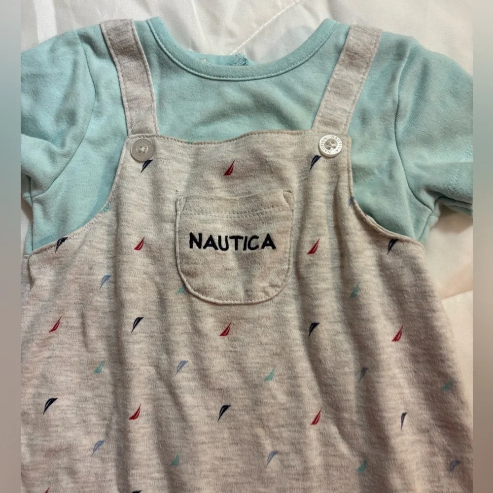 Nautica Light Blue Infant Bodysuit size 18 months- shorts outfit